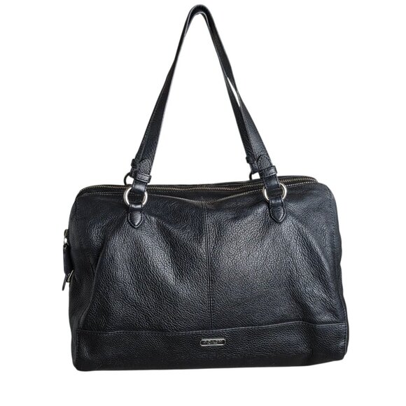 Vtg Coach Back Leather Katheryn Triple Zipper Satchel Bag 10"x 13"x7" - Picture 1 of 9